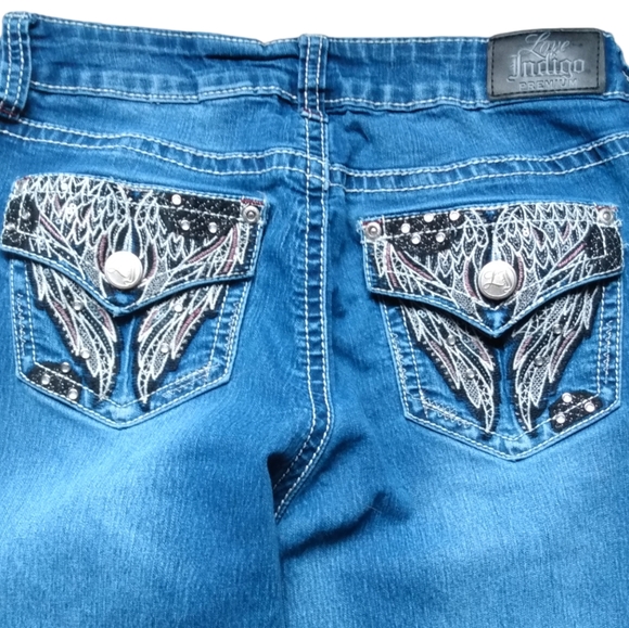 Boot cut dark wash blue jeans size 4 - Picture 3 of 3